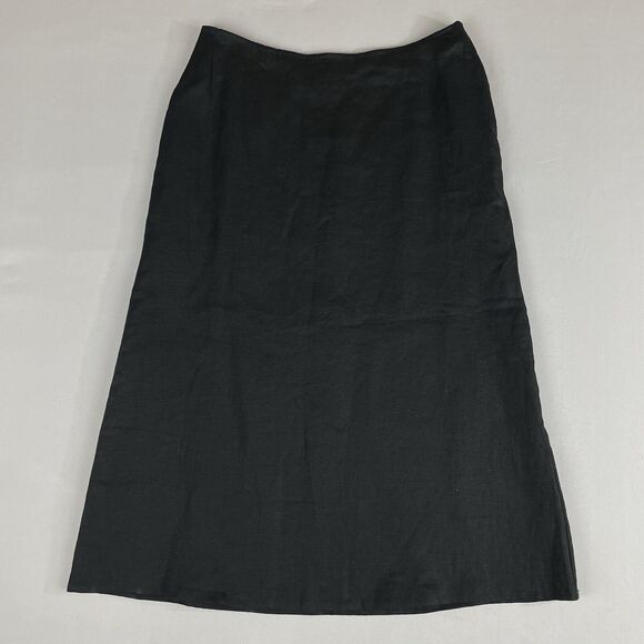 J. Jill Dresses & Skirts - J Jill Linen Midi Shirt Women's Petite Med Black Lined Zip Close Dark Academia